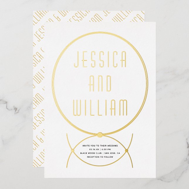 Gold frame jewellery inspired white wedding (Front/Back)