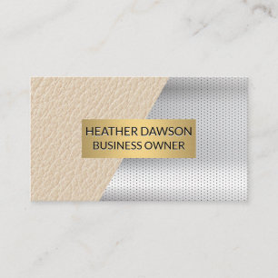 Gold Frame   Leather   Perforated Metal Business Card