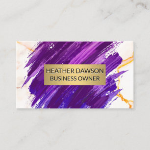 Gold Frame Marble Paint Brushed Business Card