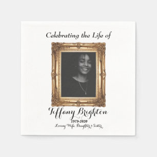 Gold Frame Memorial Napkins
