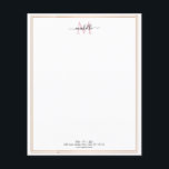 gold frame monogram letterhead<br><div class="desc">An elegant gold frame with a monogram. The colours can be customized to match business, personal and company colours.</div>