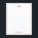 gold frame monogram letterhead<br><div class="desc">An elegant gold frame with a monogram. The colours can be customized to match business, personal and company colours.</div>