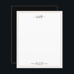 gold frame monogram script letterhead<br><div class="desc">elegant gold frame with monogram script. The colours can be customized to match business,  personal and company colours.</div>