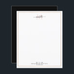 gold frame monogram script letterhead<br><div class="desc">elegant gold frame with monogram script. The colours can be customized to match business, personal and company colours.</div>