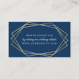 Gold Frame Online wedding RSVP card   any colour