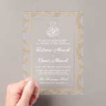 Gold Frame Ornate Islamic Muslim Wedding Acrylic Invitations<br><div class="desc">Gold Frame Ornate Islamic Muslim Wedding</div>