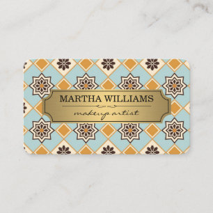 Gold Frame   Ornate Tiling Background Business Card