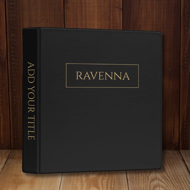 Gold Frame Personalized Name Deep Black Luxury Binder (Creator Uploaded)