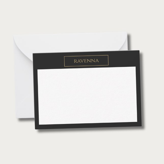 Gold Frame Personalized Name Deep Black Luxury Card (Creator Uploaded)