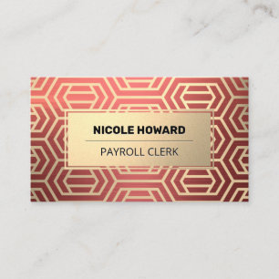 Gold Frame   Red Metallic Brushed Business Card