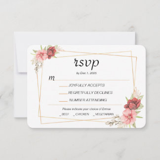 Gold Frame RSVP Card