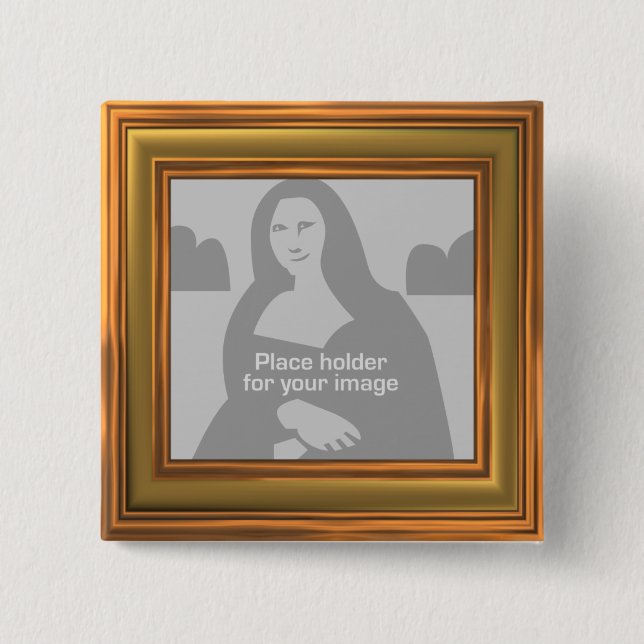 Gold Frame Template 2 Inch Square Button (Front)