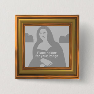 Gold Frame Template 2 Inch Square Button
