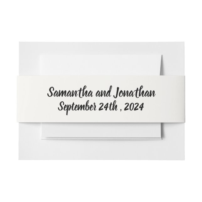 Gold Frame with Pretty Flowers Invitation Belly Band (Front Example)