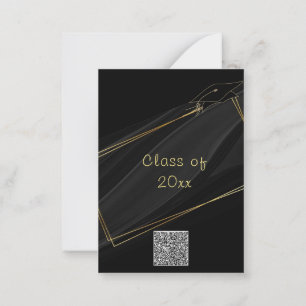 Gold Framed Graduation Party Invitation QR Code