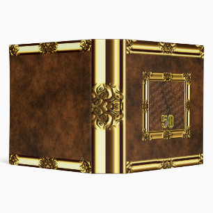 Gold Framed Leather Look Binder