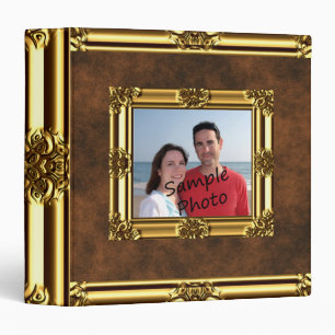 Gold Framed Leather Look Photo Binder