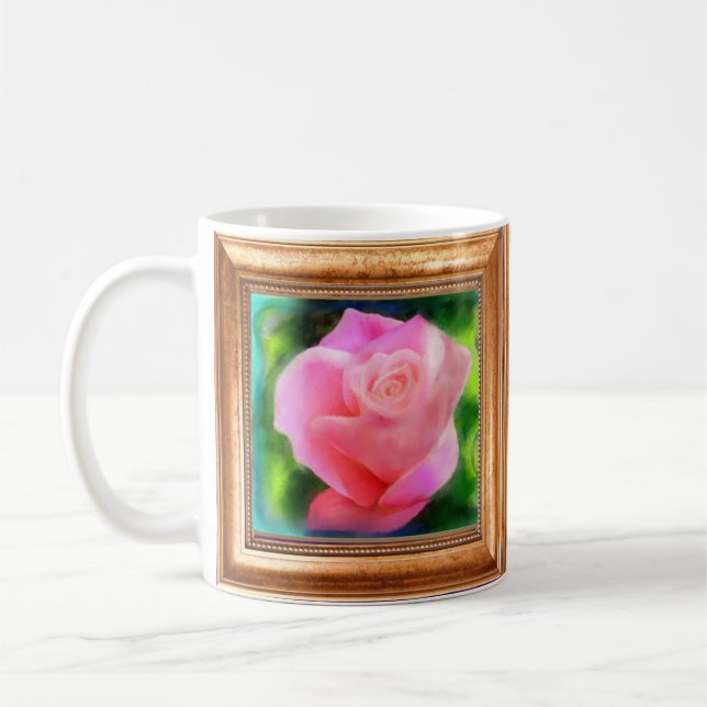 Gold Framed Rose by Lulumama Coffee Mug (Left)