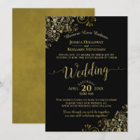 Gold Frills Black Virtual Wedding Livestream