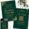Gold Frills Emerald Green Elegant QR Code Wedding