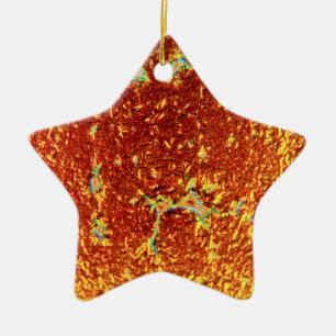 Gold fused glass ceramic ornament