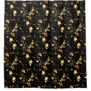 gold galaxy bathroom shower curtain
