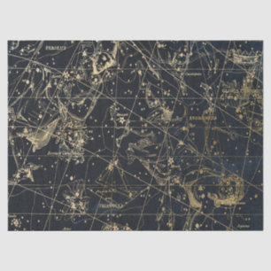 Gold Galaxy Star Map Series Design 1 Tissue Paper