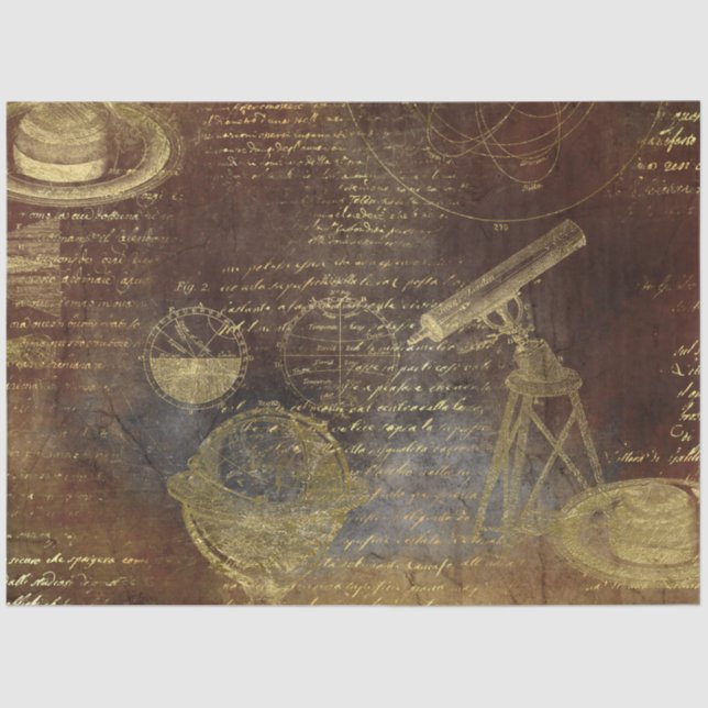 Gold Galileo Series Design 10 Tissue Paper (Front)