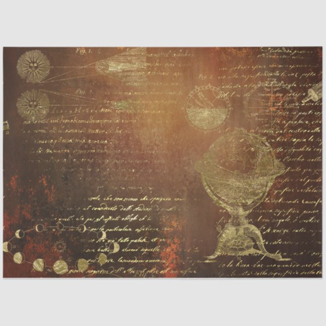 Gold Galileo Series Design 20 Tissue Paper (Front)