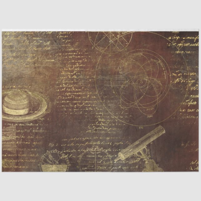 Gold Galileo Series Design 9 Tissue Paper (Front)