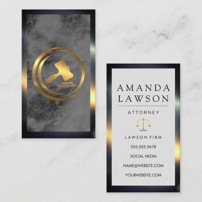 Gold Gavel Logo | Law | Justice Appointment Card (Front/Back)