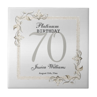 Gold Gem & Glitter 50th Golden Wedding Anniversary Tile