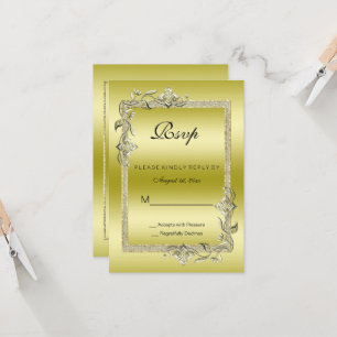 Gold Gem & Glitter 50th Golden Wedding RSVP
