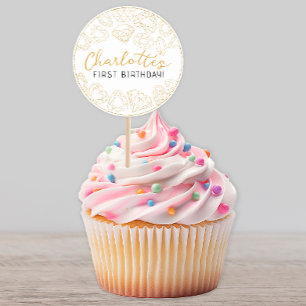 Gold Gem premier anniversaire - Stickers de fête p