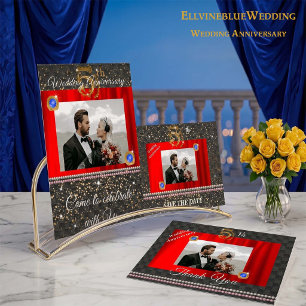 Gold & Gems 5th Wedding Anniversary Thank You Card