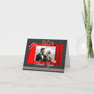 Gold & Gems 60th Wedding Anniversary Thank You Card