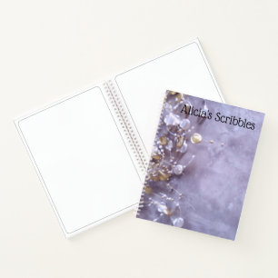 Gold Gems on Lavender Personalized Chic Notebook