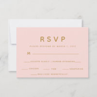 Gold Gemstones Pink Food Choice Carte de réponse R
