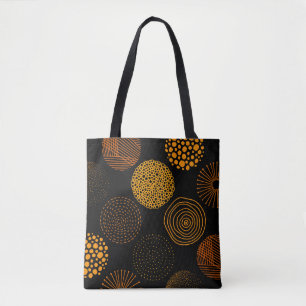 Gold Geometric Abstract Circles Tote Bag