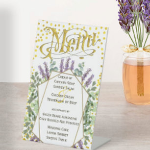 Gold Geometric Abstract Frame RetroTypography Menu Pedestal Sign