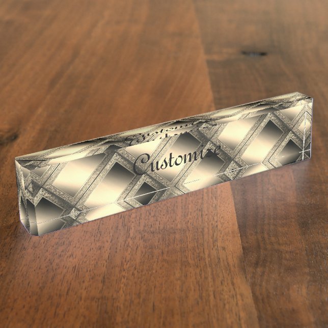 Gold Geometric Abstract Nameplate (Side)