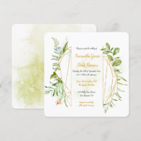 Gold Geometric Crystal Botanicals Square