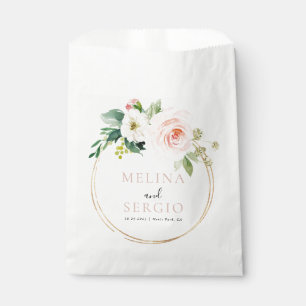 Gold Geometric Elegant Fall Flowers Wedding Favour Bag