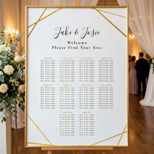 Gold geometric Elegant Wedding Seating Chart