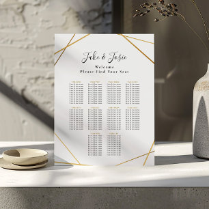 Gold geometric Elegant Wedding Seating Chart