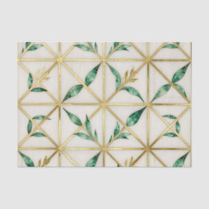 Gold Geometric Emerald Leaf Luxury Pattern Tissue Paper