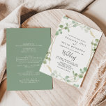 Gold Geometric Eucalyptus  Front & Back Wedding Invitation<br><div class="desc">This gold geometric eucalyptus front and back wedding invitation is perfect for a rustic wedding. The design features watercolor eucalyptus green foliage with gold confetti,  adorning a geometric frame.

Save paper by including more details on the back of the invitation instead of on a separate enclosure card.</div>