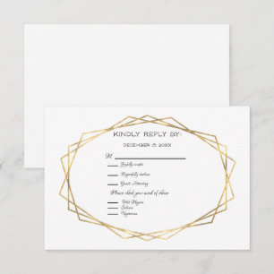 Gold Geometric Frame RSVP Card