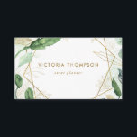 Gold Geometric Frames with Watercolor Greenery Business Card<br><div class="desc">Gold Geometric Frames with Watercolor Greenery Business Card. An elegant business card featuring watercolor foliage,  faux gold foil frames,  faux gold foil foliage and modern typography. This botanical business card is perfect for bloggers,  stylists,  event planners,  florists,  cosmetologists,  designers,  and so much more.</div>