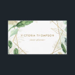 Gold Geometric Frames with Watercolor Greenery Business Card<br><div class="desc">Gold Geometric Frames with Watercolor Greenery Business Card. An elegant business card featuring watercolor foliage,  faux gold foil frames,  faux gold foil foliage and modern typography. This botanical business card is perfect for bloggers,  stylists,  event planners,  florists,  cosmetologists,  designers,  and so much more.</div>
